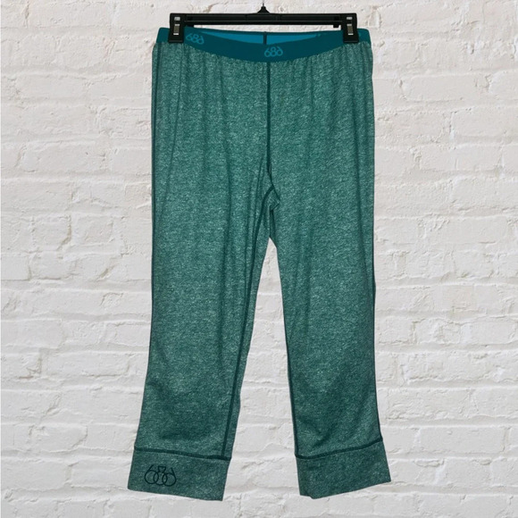 686 First Base Layer Insulation Pants S Green Womens Cropped - Picture 1 of 4